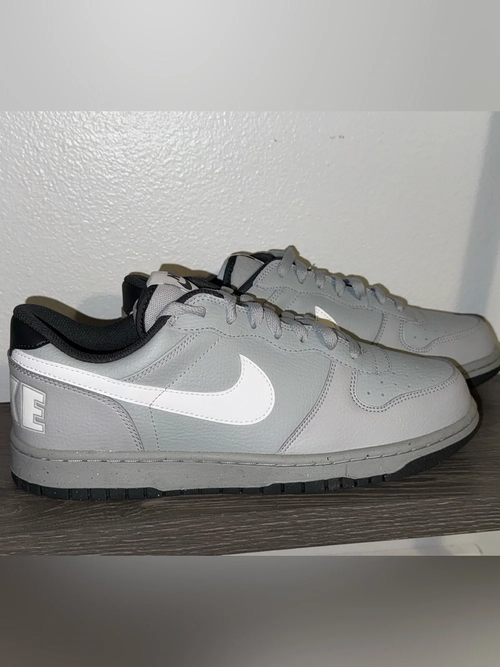 Nike Men’s Big Nike Low Shoes, Size 10M, Light Grey/Summit White, New In Box